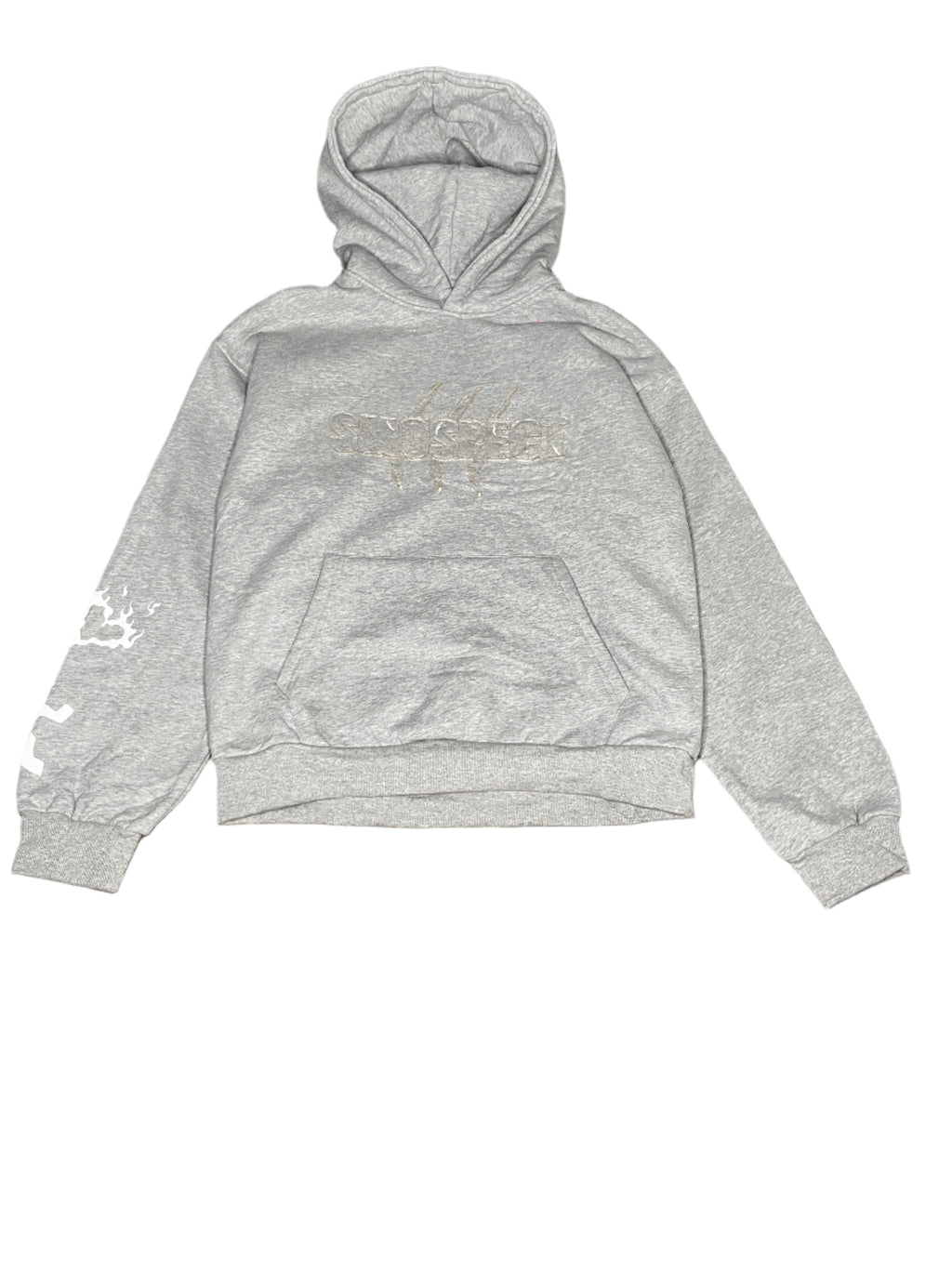 SP GREY DISTRESSED HOODIE
