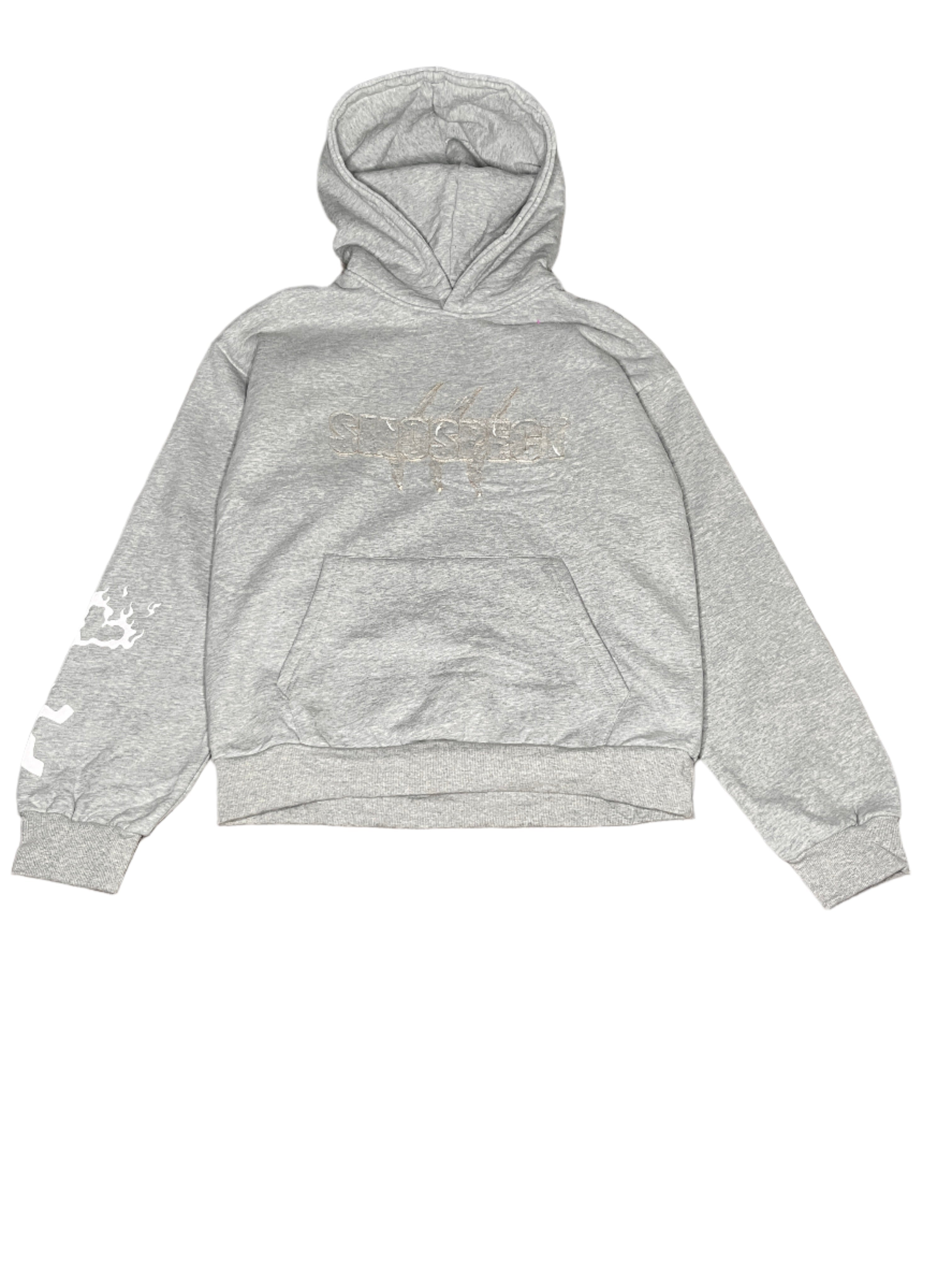 SP GREY DISTRESSED HOODIE