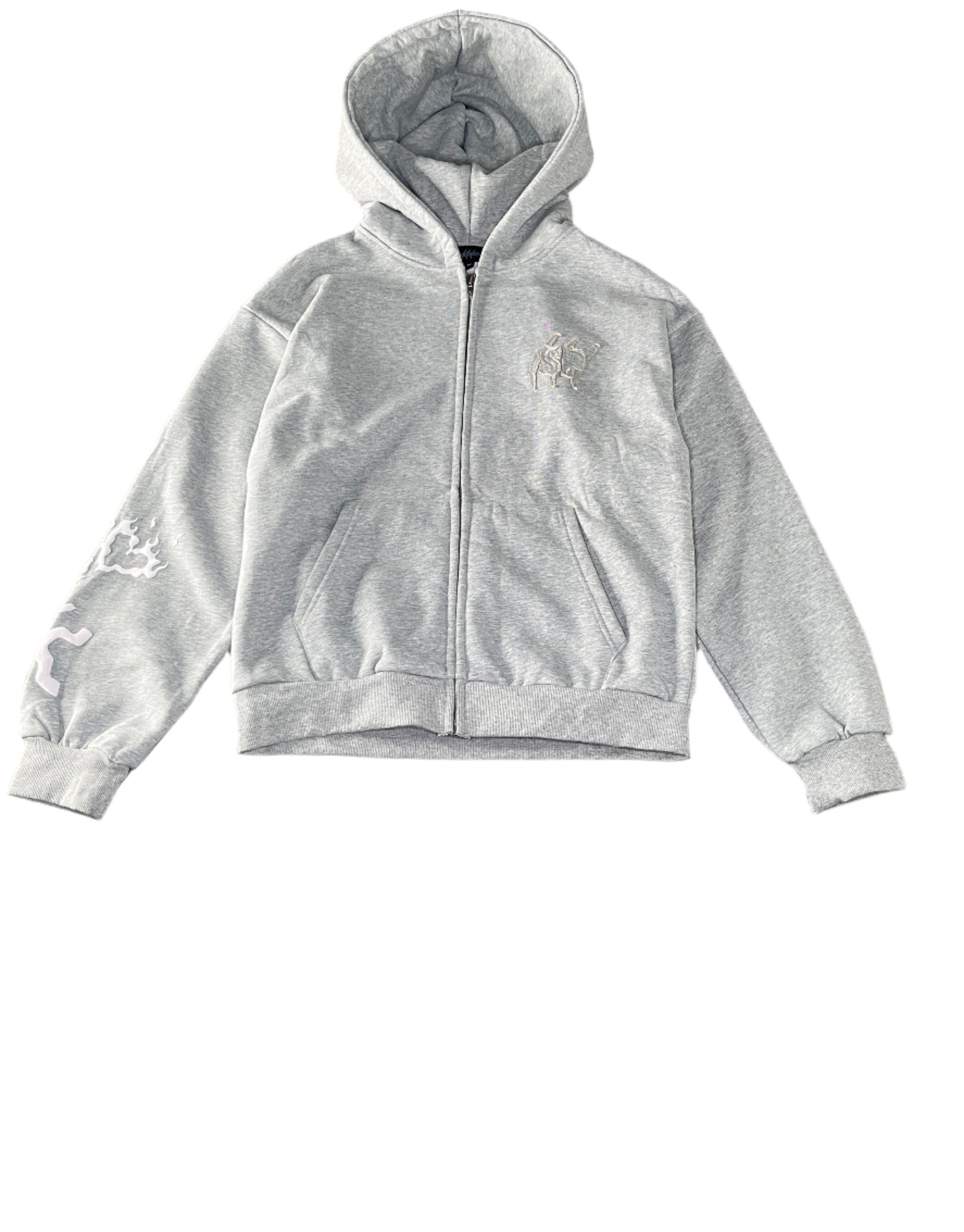 SP GREY DISTRESSED ZIPPER
