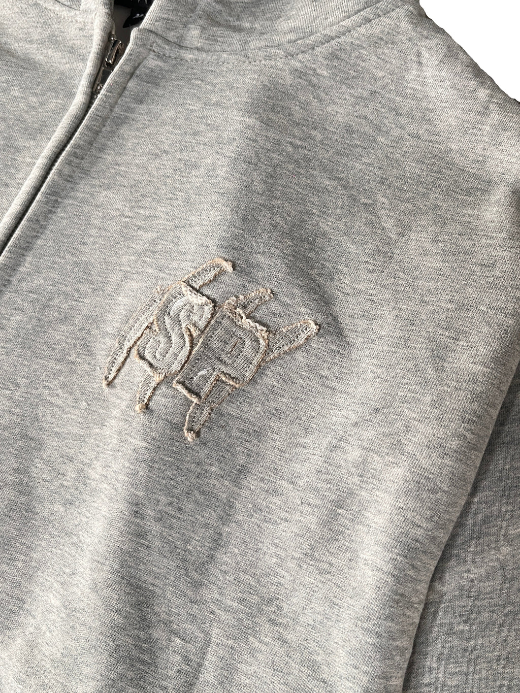 SP GREY DISTRESSED ZIPPER