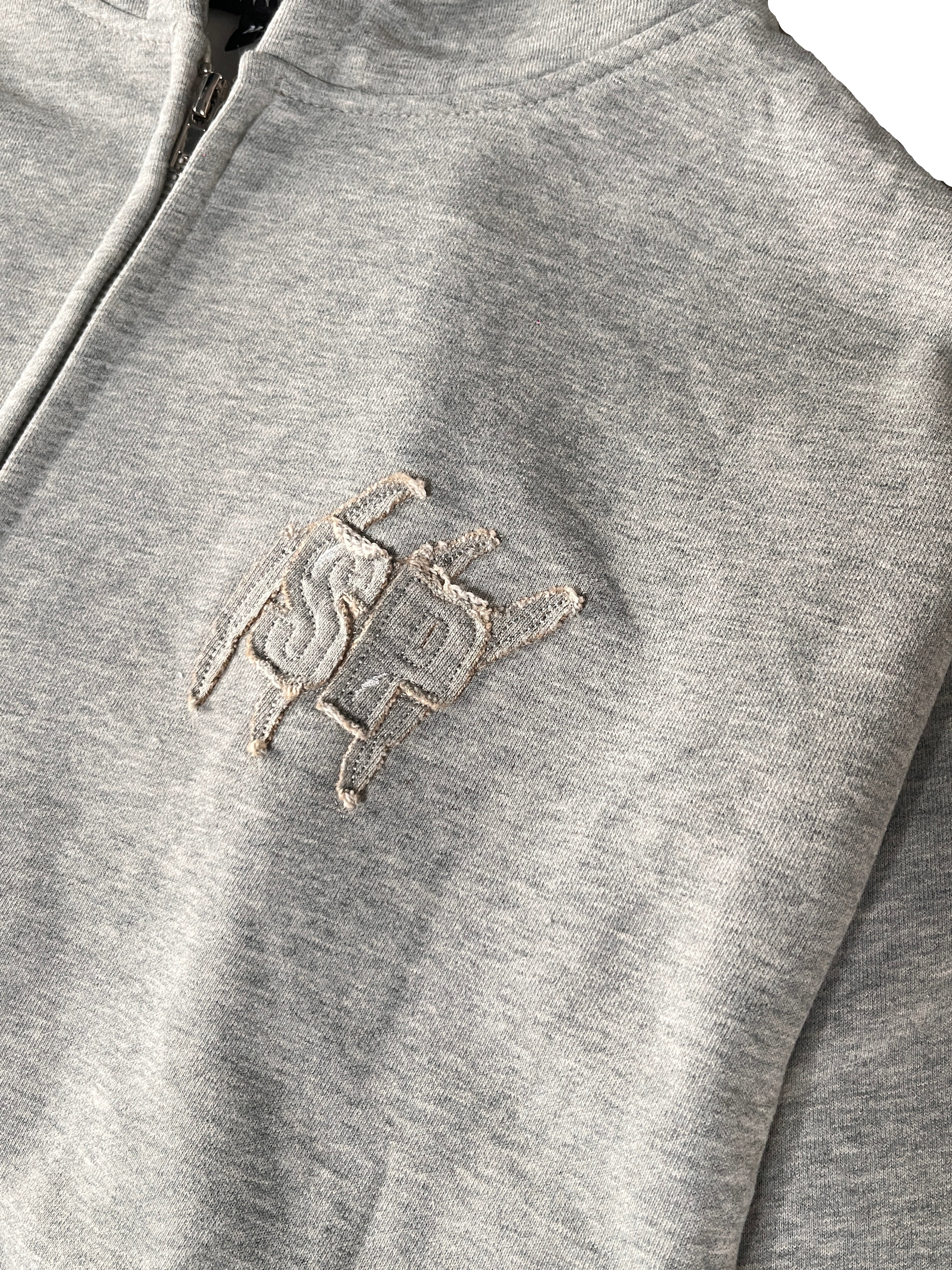 SP GREY DISTRESSED ZIPPER